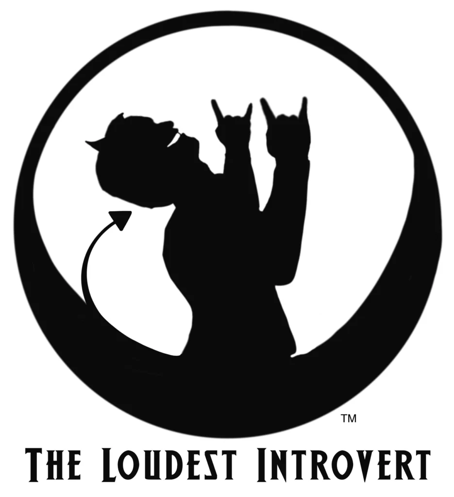 A graphic portrays an individual's silhouette displaying a hand signal within a circle, titled "the loudest introvert", symbolizing their distinct persona.