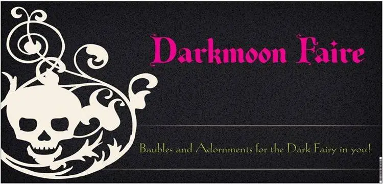 A promotional banner showcases Darkmoon Faire with an intriguing skull and ornamental designs. The annotations emphasize elements related to a 'dark fairy' theme.