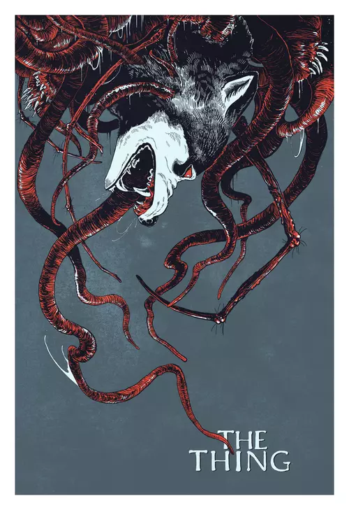 A poster for the thing with an image of a creature with tentacles.