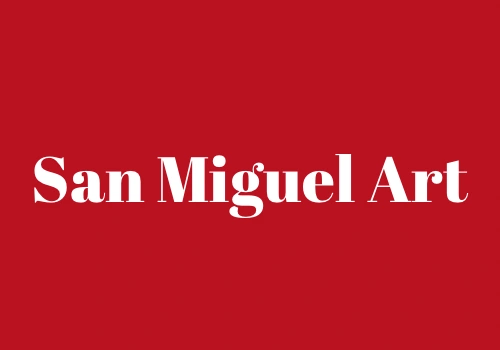 San Miguel Art" shines in bold white text against a vibrant red background, celebrating creativity.