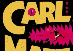 Book cover for "Dungeon Crawler Carl" by Matt Dinniman with bold yellow text and stylized dungeon imagery.