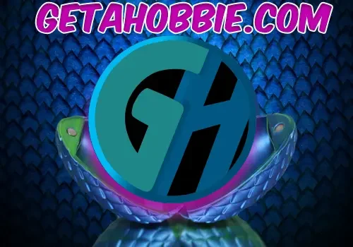 Get-a-Hobbie logo on a blue background.