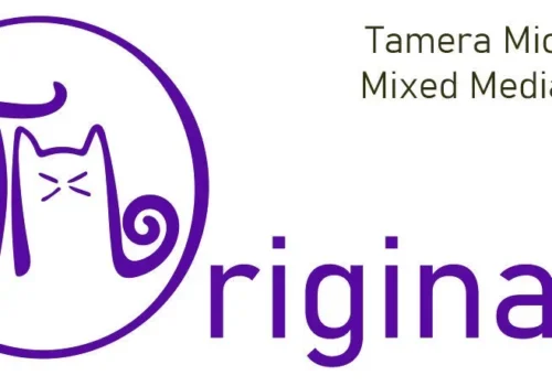 The T. M. Originals logo for Tamara Mikkelson, a mixed media artist.