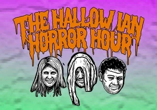 The Hallow Ian Horror Hour" from House Media features three stylized faces on a striking purple and green gradient background.