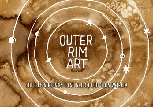Outer Rim Art: Space-themed pieces with planets, offering coffee paintings that are truly out of this world!.